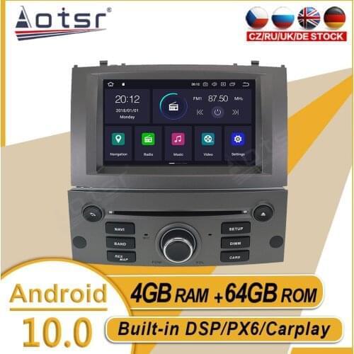 4+64GB For Peugeot 407 2004 2005-2009 Car Stereo Multimedia Player Android GPS Navigation Auto Audio Radio Carplay PX6 Head Unit