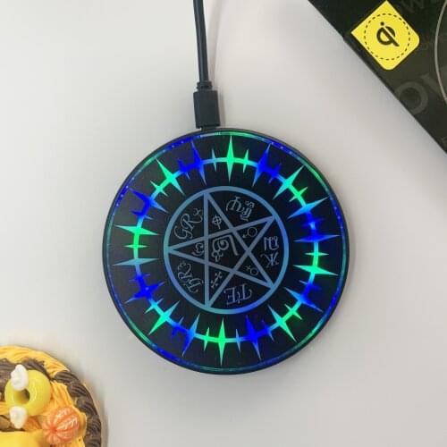 Magic Circle Design 10W Qi Wireless Charger For iPhone Samsung Xiaomi Huawei Phone Charging Pad