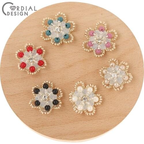 Cordial Design 30Pcs 23*25MM Jewelry Accessories/Hand Made/Flower Shape/Earring Findings/Seed Beads Charms/DIY Decoration