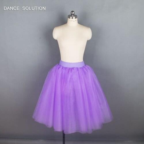 Long Romantic Tulle Dress Half Skirt Lilac Ballet Tutu for Girl & Women Ballerina Dance Costumes Practice Wear 7 Colors BLL002
