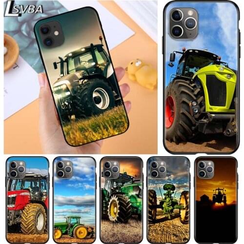 Farm Vehicle Tractor for Apple iPhone 12 Pro Max Mini 11 Pro XS Max X XR 6S 6 7 8 Plus 5S SE2020 Soft Black Phone Case