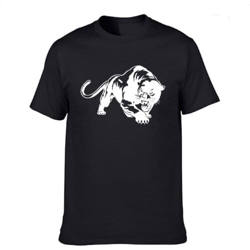 Fiery Wild Panther Hunting T Shirt Casual Cotton Summer Short Sleeve Funny T-shirt Mans Tshirt Men Clothing tops tee