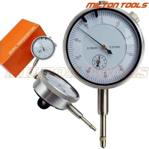High quality 10mm dial indicator dial gauge 0-10mm Meter Precise 0.01mm Resolution Indicator Gauge mesure instrument Tool