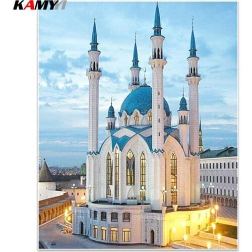 Mosque Diamond Embroidery Sale Picture of Rhinestones Wall Decor 5D Diamond Mosaic Scenic Needlework,Diamond Painting BK