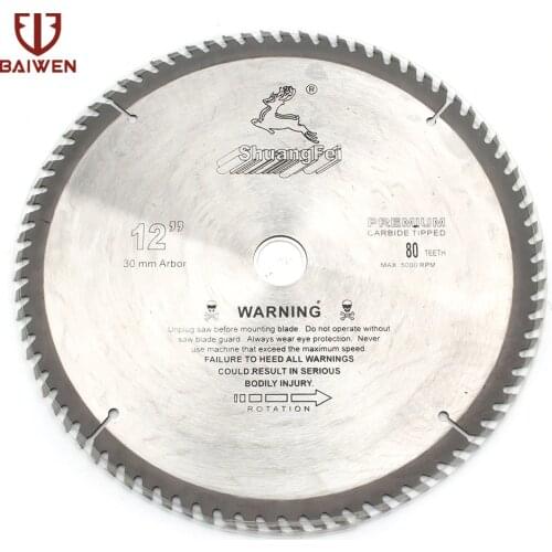 12" 305mm Circular Saw Blade Wood Aluminum Cutting Tools Cemented Carbide 40 60 80 100 Teeth