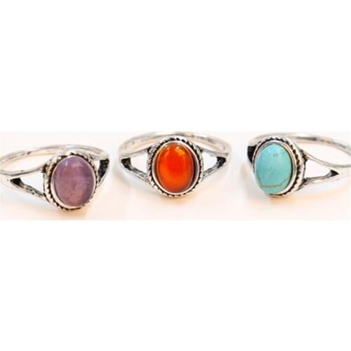 Trendy Classic vintage Round ring with three color options for Stone Rings