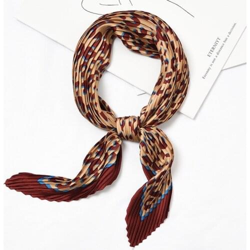 HOT Leopard Silk Head Scarf Women Bright Stylish Small Neck Scarf Print Bandana Handkerchief