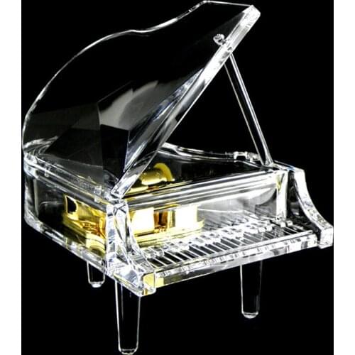 Handmade Crystal Texture Piano Music Box Sky City Creative Gift for Boys and Girls 2021 New Year Christmas Holiday Birthday Gift