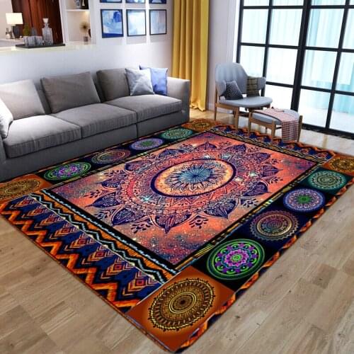 Soft Flannel Carpet Kids Gamer Area Rug Non-Slip Children Play Floor Mat Bohemia Home Decoration Carpets for Living room Bedroom
