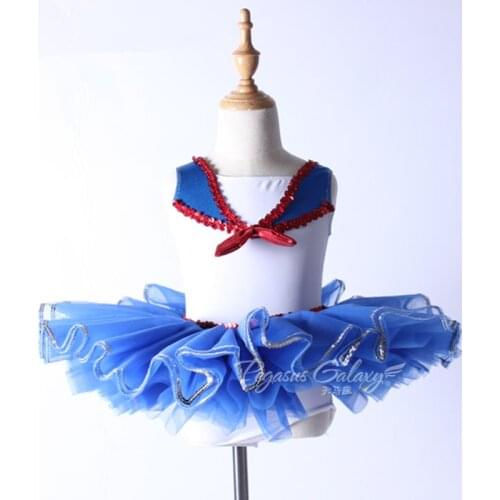 Newest Navy Style High Quality Blue Child Ballet Tutu Skirt, Stage Performance/Practice Costume,Girls Professional Dance Dress