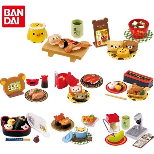 Bandai Genuine CANDY Toy Rilakkuma Sushi Collection Japanese Cuisine Seafood Delicacy Miniature Model Anime Action Figures Toys