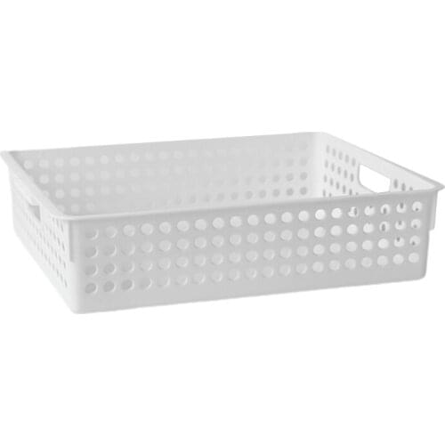 Plastic Storage Basket File Tray Tabletop A4 Document Magazine Organizer with Handles for Home Office Pantry