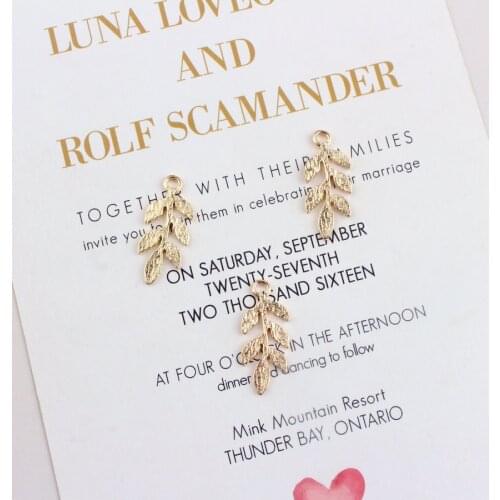 2019 New Arrival Gold Color Tone leaves Pendant DIY Necklace Accessories Metal Charms for Bracelet Jewelry Making