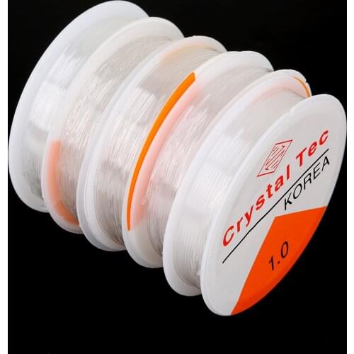 Hot Sale 0.5-1MM Crystal Elastic Cord 5-20m/lot White Color Beading Wire For DIY Necklace/Bracelet Jewelry Finding