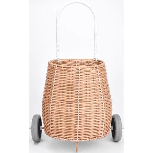 Handmade with Love Childs Luggy Basket Small Baby Trolley Childrens Shopping Trolley