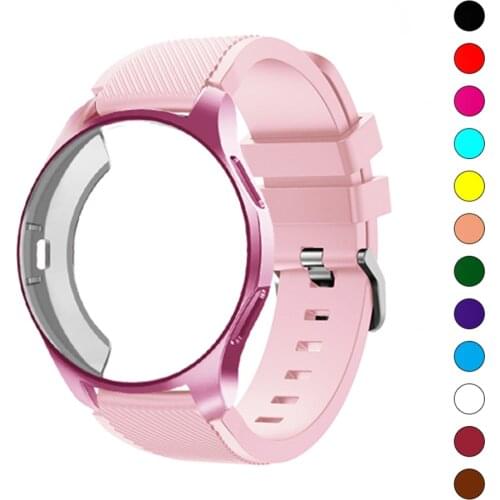 Silicone Case+band For Samsung Galaxy watch 46mm 42mm strap Gear S3 Frontier Band Sports watchband+Protector watch case 42 46mm