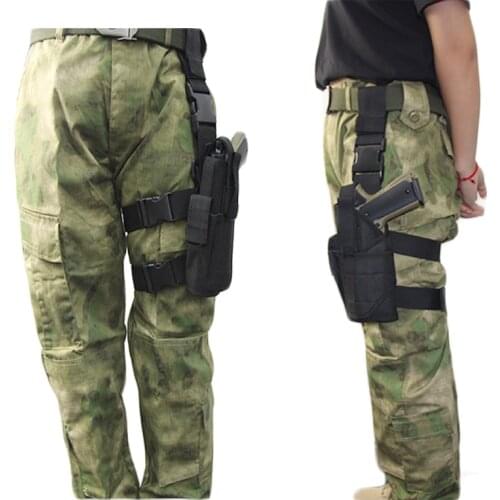 Tactical Nylon Left/Right Leg Airsoft Pistol Case For Glock 17 19 Beretta M9 Gun Drop Universal Leg Gun Pouch Adjustable Holster
