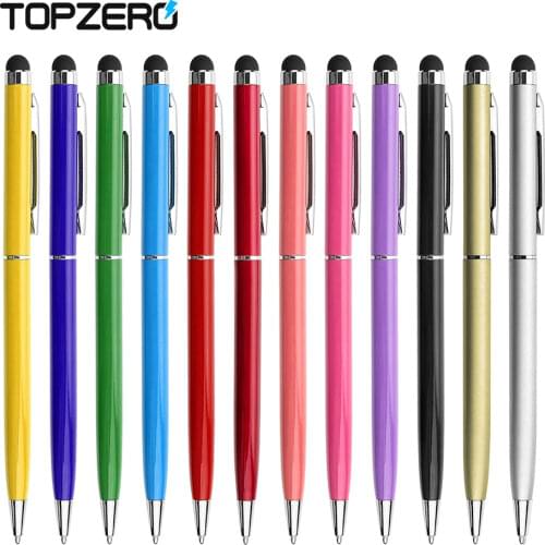 12 Pcs 2 in 1 Universal Stylus Pen Drawing Tablet Capacitive Screen Touch Pen for Mobile Phone Apple iPad Durable Touch Pencil