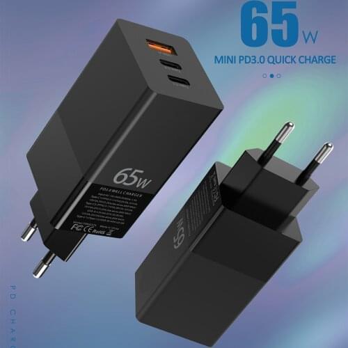Deepfox 65W USB C GaN Charger Quick Charge 4.0 3.0 QC4.0 QC PD3.0 PD USB-C Type C Fast USB Charger For iPhone 12 Pro Max Macbook