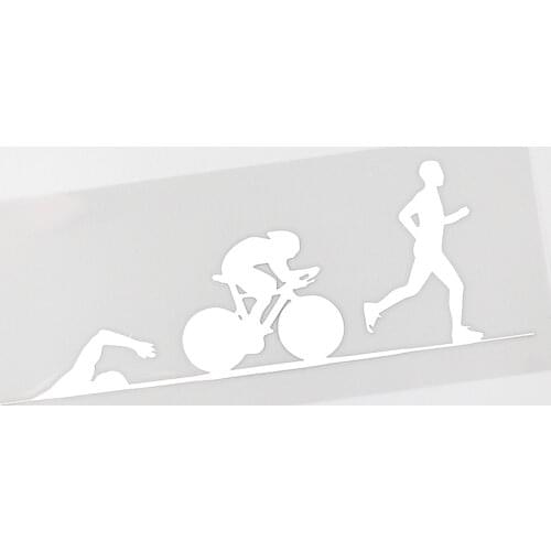 Sport Running Swimming Cycling Triathlon Vinyl Car Sticker Black/Silver 17cm*6cm