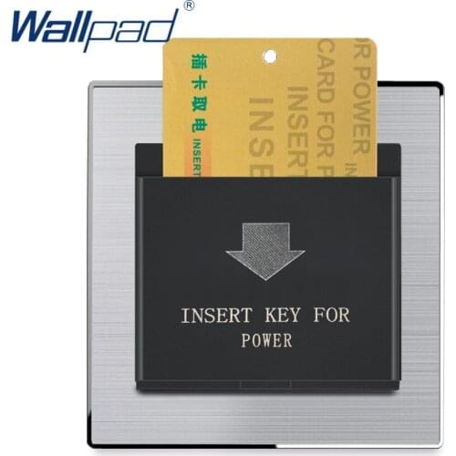 Insert Key For Power Switch Hotel Card Switches Stainless Steel Panel With Silver Border Wallpad Wall Switch 180-240V