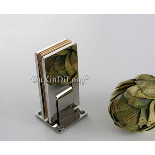 High Quality 1PCS 304 Stainless Steel Frameless Shower Glass Door Hinges 90 Degree Glass Clamps Holder Brackets Mirror/Brushed