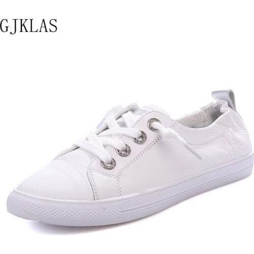 Real Leather Woman Woman Flat Shoes Sport Femme Slip on Shoes for Women White Sneakers Casual Vulcanize Shoes Girls Trainers