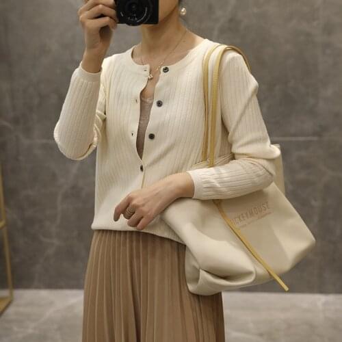 Cashmere Cotton Blend Cardigan Women 2021 Autumn Winter Elegant Fashion Knitted Jumper Tops Pull Femme Hiver Outwear Sweater