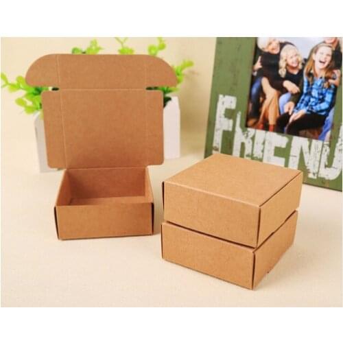 20pcs Small Gift Paper Box Handmade Soap Craft Wedding Party Favor Packaging paper box Vintage Brown Kraft paper cardboard Box