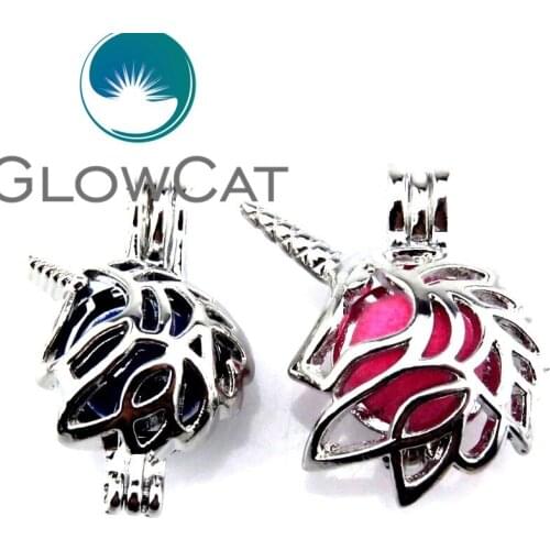 21900 Silver Animal Unicorn Beads Cage Locket Jewelry Making Essential Oil Diffuser Aromatherapy Pearl Cage Locket Pendant