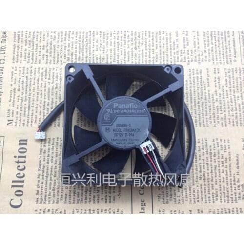 FBA08A12H DC 12V 0.25A 80x80x25mm 3-wire Server Cooling Fan