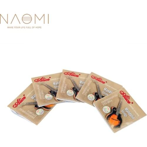 NAOMI NAOMI 5 SETS Alice AM03 Mandolin Strings Plated Steel & Coated Copper Wound Strings Guitar Family Instruments