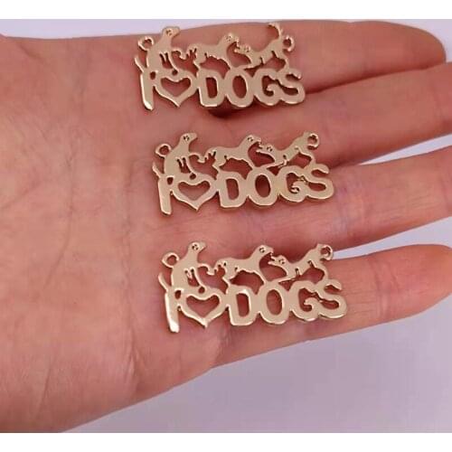Hzew 5 pcs cute i love dog pendant charm three dog gift charms for women man Accessories