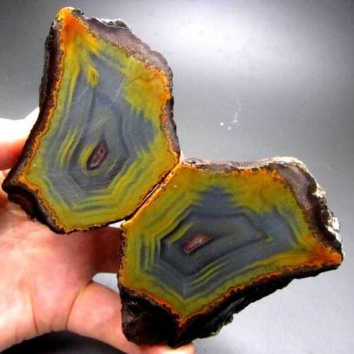 503g/84mm Pair of Unpolished Achat Agate Thunderegg Half Geode - crystals and stones healing Mineral specimen Home Decor L0226