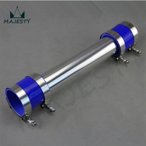 57mm 2.25" inch Aluminum Turbo Intercooler Pipe Piping Tubing + silicon hose +T-clamps kits BLUE