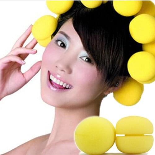 6Pcs Sponge Rollers Curlers Strawberry Balls Hair Care Girl Strawberry Balls Hair Care Soft Foam Sponge Rollers Curlers DIY Tool