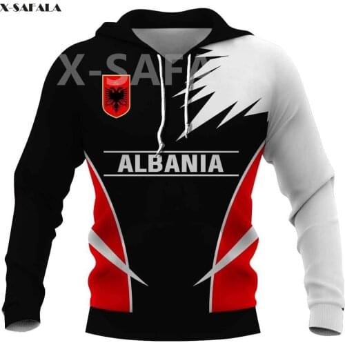 Albania USA Skull Eagle Knight Map Flag Name 3D All Printed Hoodie Man Women 6 Harajuku Zipper Pullover Sweatshirt Jacket