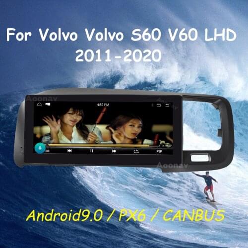 Android 9.0 Car Auto Stereo Canbus PX6 System For Volvo S60 V60 2011-2020 LHD Car DVD GPS Navigation recorder head unit Player