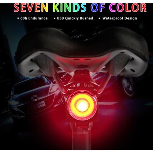 AO Bike Safety Warning Taillights Long Battery Life Usb Rechargeable 7 Colorful Bicycle Rear Light Waterproof Cycling Led Lamp