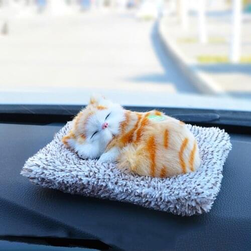 Car Ornament Mini Cute Simulation Cat Bamboo Charcoal Bag Air Purifier Home Office Automobiles Interior Decoration Air Freshener