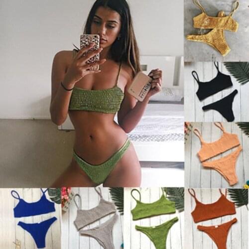 Bikinis 2021 Mujer Women Swimwear Women Push-up Padded Bra Bandage Bikini Set Sexy Swimsuit e Swimwear Bathing