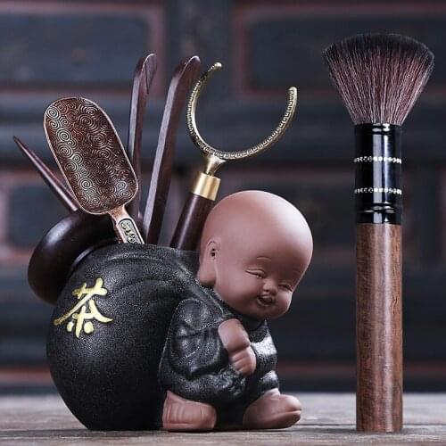Tea Set Tea Ceremony Little monk Tea Accessories Set Utensils Clip Needle Ceramic Cans Tea Scoop Strainers Six Gentleman
