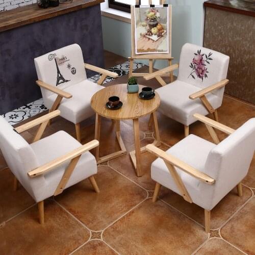 Sofa Chair Wood Fabric Balcony Mini Single Double Small Bedroom Cute Girl Simple Simple Nordic