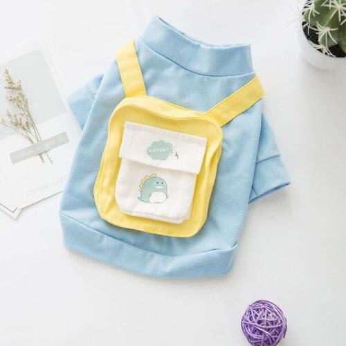 T Shirt Cartoon Dog Clothes Shirts Super for Dogs Clothing Small Pet Outfits Cute Spring Summer Cotton Yorkies Red Boy Mascotas