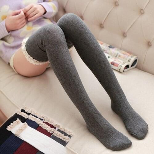 Knee Socks Women Cotton Thigh High Over The Knee Stockings For Ladies Girls New Warm Long Stocking Sexy Lace Up Solid Socks