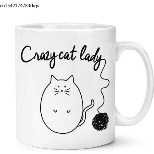 Ball of Yarn Crazy Cat Lady Cup Animal Funny Cats Kitten Mug