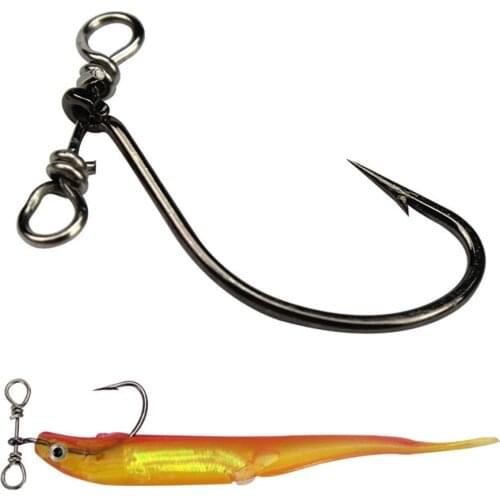 10/20pcs Fishing Hooks Spin Shots Drop Shot Hook With Rotation 360 Degree Swivel High Carbon Steel Fishhook Pesca Fish Tackle