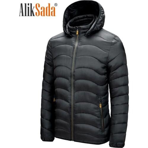 Aliksada Brand Winter Warm Waterproof Jacket Men 2021 New Autumn Thick Hooded Parkas Mens Fashion Casual Slim Jacket Coat Men