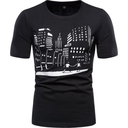 2020 Summer New Men Tshirt Hipster Print Short Sleeve T Shirt Men Slim Fit O-neck Tee Shirt Homme Streetwear Casual T-shirt Male