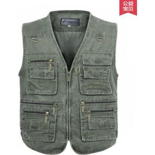 Summer casual men vest Plus Size Vest Men Multi Pocket New Arrival Multi-pockets Photography Cameraman Vest size S-7XL
